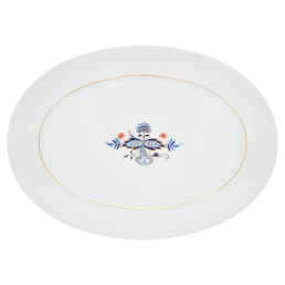 Platter, oval, Shape "No 41", Noble Blue, double leaf, L 36 cm