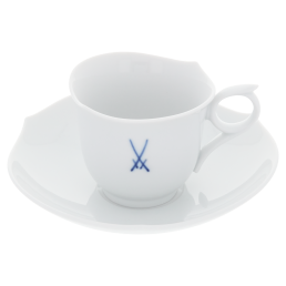 Espresso cup & saucer, Shape "Waves Pure", Trademark Meissen, cobalt blue, V 0,05 l