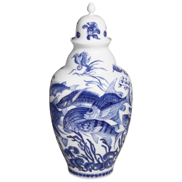 Lidded Vase "Fish", H 63 cm