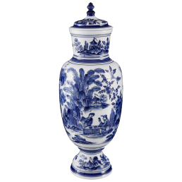 Covered vase painted with "Oriental Landscapes", H 39 cm