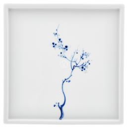 Platter, Shape "MEISSEN® Cosmopolitan", "Blue Orchid", cobalt blue, 21 x 21 cm