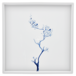 Platter, Shape "MEISSEN® Cosmopolitan", "Blue Orchid", cobalt blue, 25 x 25 cm