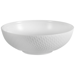 Noodle bowl, small, Shape "Waves Relief", bisque white, Ø 17,5 cm
