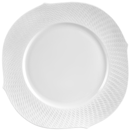 Charger Plate, Shape "Waves Relief", bisque white, Ø 33 cm