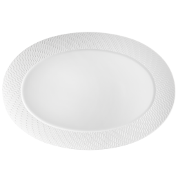 Platter, oval, small, Shape "No 41 Waves Relief", bisque white, L 30 cm