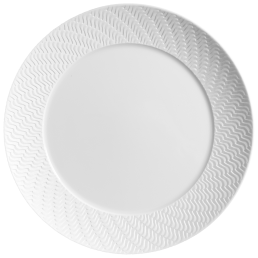 Starter und Dessert Plate, Shape "No 41 Waves Relief", bisque white, Ø 22 cm