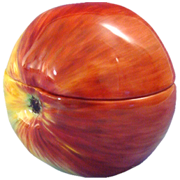 Box Apple, Coloured, without gold, H 7 cm