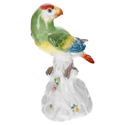 Bird Parrot, Coloured, without gold, H 22 cm
