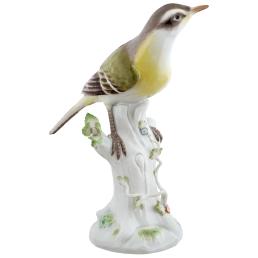 Bird Wagtail, Coloured, without gold, H 17 cm