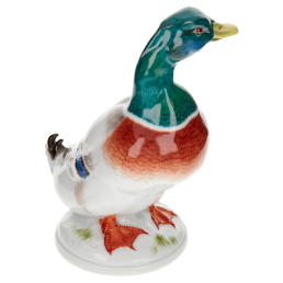 Bird Drake, Coloured, without gold, H 14 cm