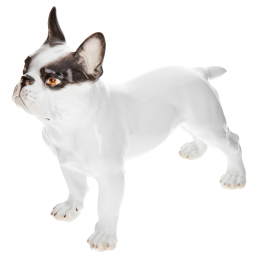 Dog Bulldog, Coloured, without gold, H 16,5 cm