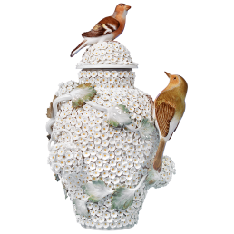 Vase with Snowballblossoms, H 29 cm