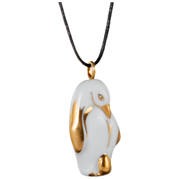 Pendant "Gold" half relief Penguin, 3,4 x 1,7 cm