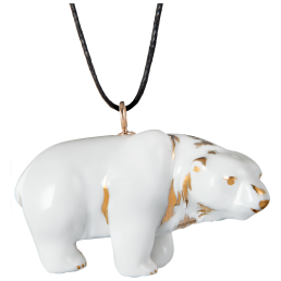 Pendant "Gold" Full relief Polar bear, 3,2 x 4,5 cm