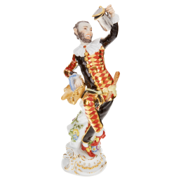 Harlequin w.pitcher, Coloured with gold