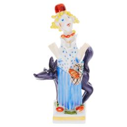 Red Riding Hood fairytale figure, Coloured with gold, H 8,5 cm