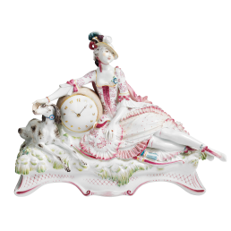 Clock Huntswoman with Dog, H 27 cm