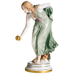 Woman with ball, H 36 cm