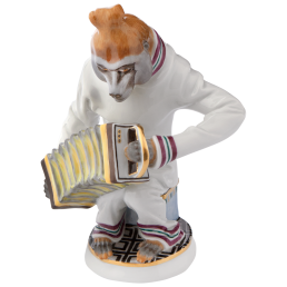 Monkey Musicians Crested Baboon Playing the Concertina