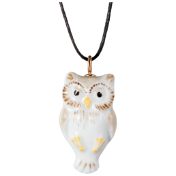 Pendant "Nature light" half relief Owl, 3,5 x 1,7 cm