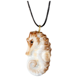 Pendant "Nature light" half relief Seahorse, 3,5 x 1,8 cm