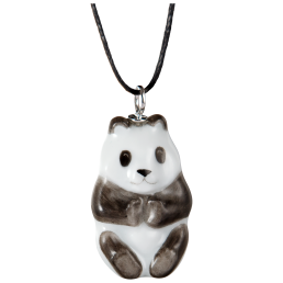 Pendant "Nature light" half relief Panda, 3,5 x 1,9 cm
