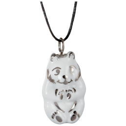 Pendant "Platinum" half relief Panda, 3,5 x 1,9 cm