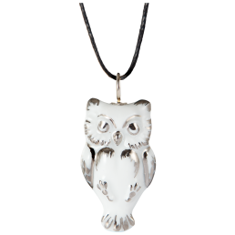 Pendant "Platinum" half relief Owl, 3,5 x 1,7 cm