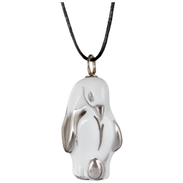 Pendant "Platinum" half relief Penguin, 3,5 x 1,7 cm