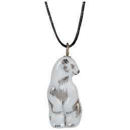 Pendant "Platinum" half relief Polar bear, 3,7 x 1,8 cm