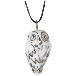 Pendant "Platinum" Full relief Owl, 3,4 x 1,9 cm