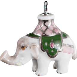 Pendant elephant blanket in green, H 3,4 cm