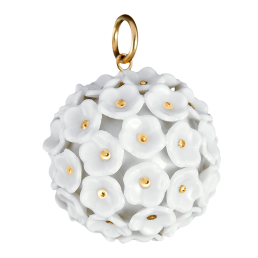 Pendant Boule Snowball Blossom, Blossom pistils gold painted decoration, Ø 2,8 cm