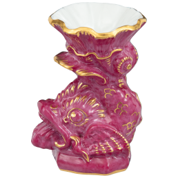 Candlestick dolphin, Purple and Gold, H 6,5 cm