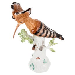 Bird Hoopoe with Cockchafer, Vintage, coloured, H 33 cm