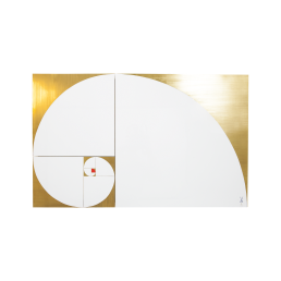 Wall plaque depicting "Fibonacci - the perfect rectangle", 58 x 93 cm