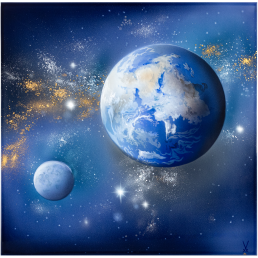 Wall painting "Our earth", lim. 50, 40 x 40 cm