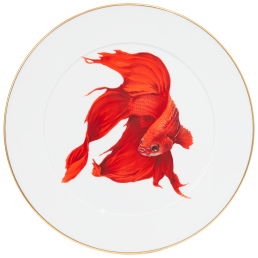 Wall Plate, Shape "No 41", Siamese fighting fish, Ø 33 cm