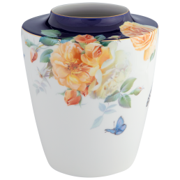Vase Yellow Roses and Butterfly, lim. 25, Shape "MEISSEN® Cosmopolitan", H 21 cm