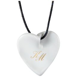 Pendant "Curved heart" with monogram (2 letters) in Gold, 2,5 x 2,5 cm