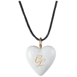 Pendant "Heart size M" with monogram (2 letters) in Gold, 2,2 x 1,8 cm