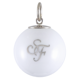 Pendant "Boule", Monogram (2 letters) in Platinum, Ø 2,2 cm