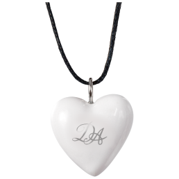 Pendant "Heart size L" with monogram (2 letters) in Platinum, 2,4 x 2 cm