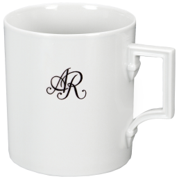 Mug, Shape "Berlin", Monogram, 2 letters, black, V 0,25 l