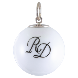 Pendant "Boule", Monogram (2 letters) in Black, Ø 2,2 cm