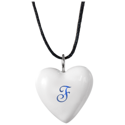 Pendant "Heart size L" with monogram (1 letter) in Cobalt Blue, 2,4 x 2 cm