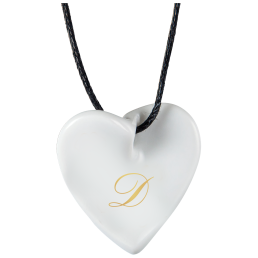Pendant "Curved heart" with monogram (1 letter) in Gold, 2,5 x 2,5 cm