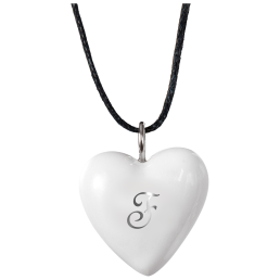 Pendant "Heart size L" with monogram (1 letter) in Platinum, 2,4 x 2 cm