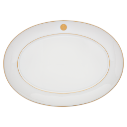 Platter, oval, Shape "No 41", Swords Luxury Gold, swords medallion, gold rim, L 36 cm