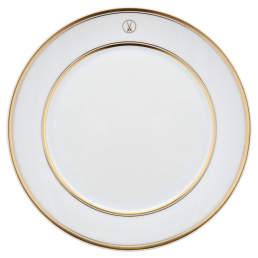 Starter- and Dessert Plate, Shape "No 41", Swords Luxury Gold, swords medallion, gold rim, Ø 22 cm